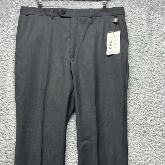 Lauren Ralph Lauren Pants Mens 38x34 Charcoal Gray Classic Fit UltraFlex - Picture 4 of 15